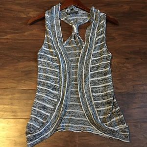 Pinc Small Striped Racerback Sleeveless Cardigan